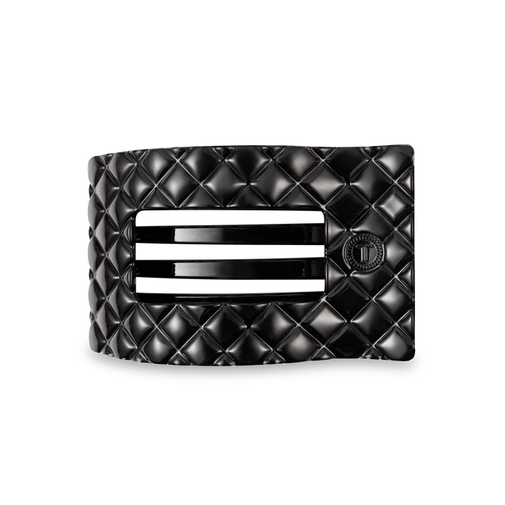 TELETIES Jet Black Quilted Flat Cip - Medium