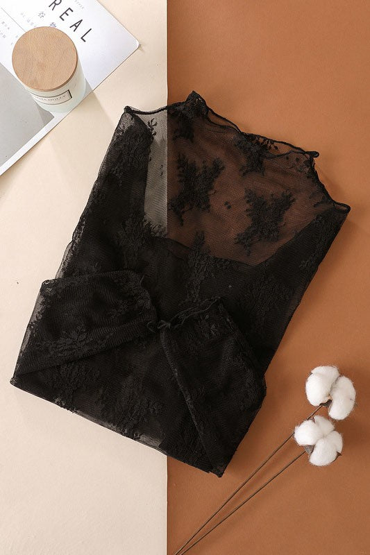 Lace Layering Top - Black
