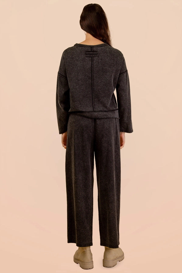 Mandi Mineral Washed Pants - Black