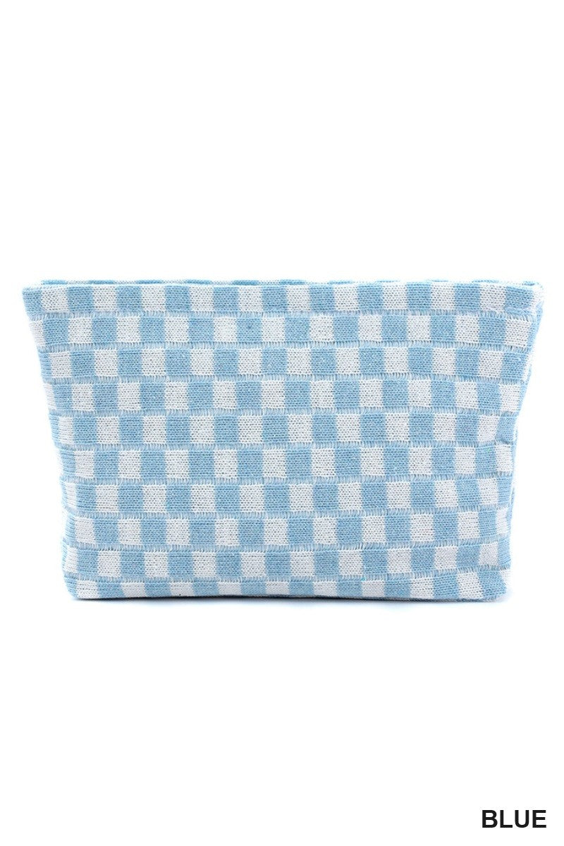 Checkered Travel Clutch Bag