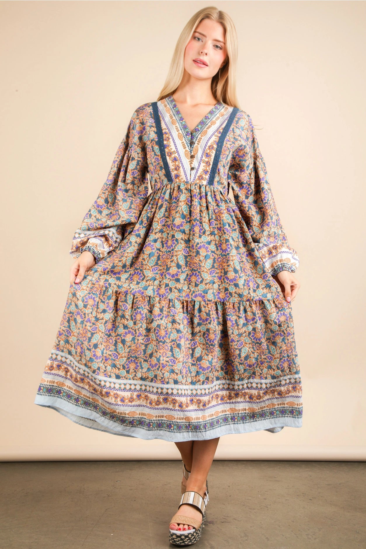 Ariana Floral Print Maxi Dress