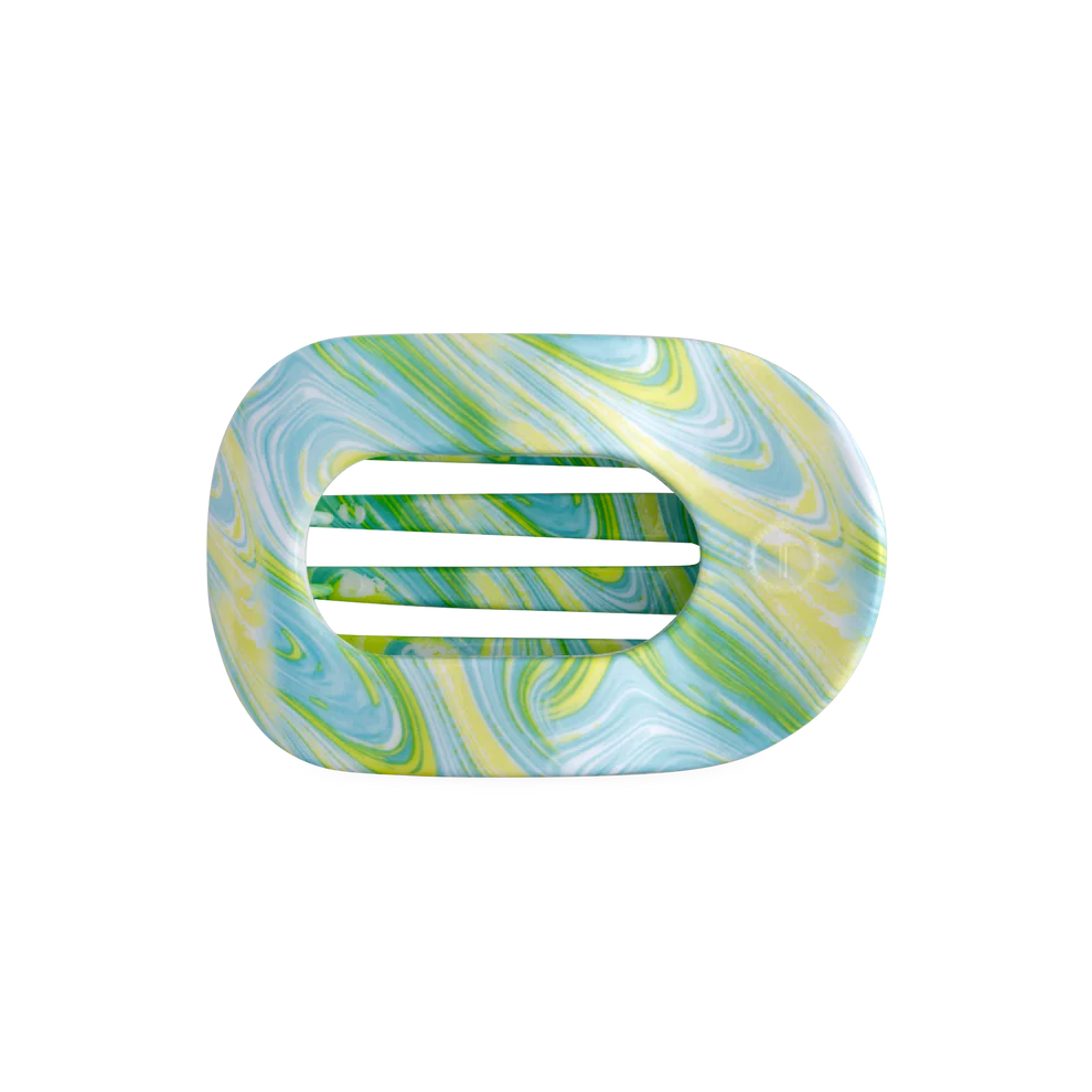 By The Sea Shore - Medium Flat Round Hair Clip