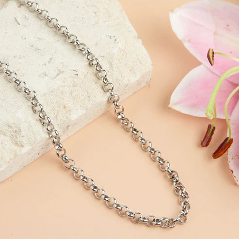 Waterproof Jewelry - Cable Chain Necklace - Silver