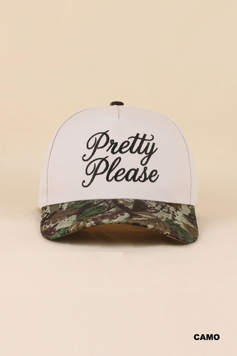 pretty please hat - camo