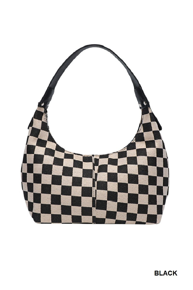 Checkered Shoulder Handbag