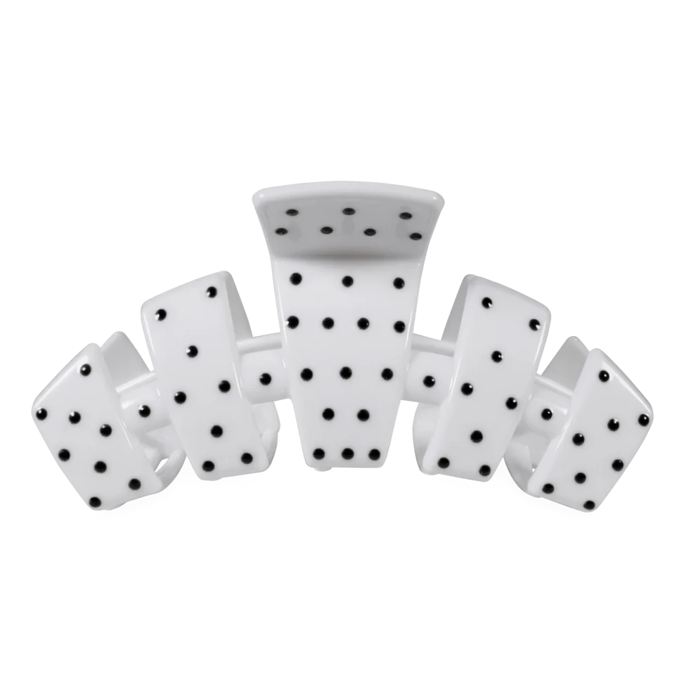Classic White Polka Dot Party Large Claw Clip