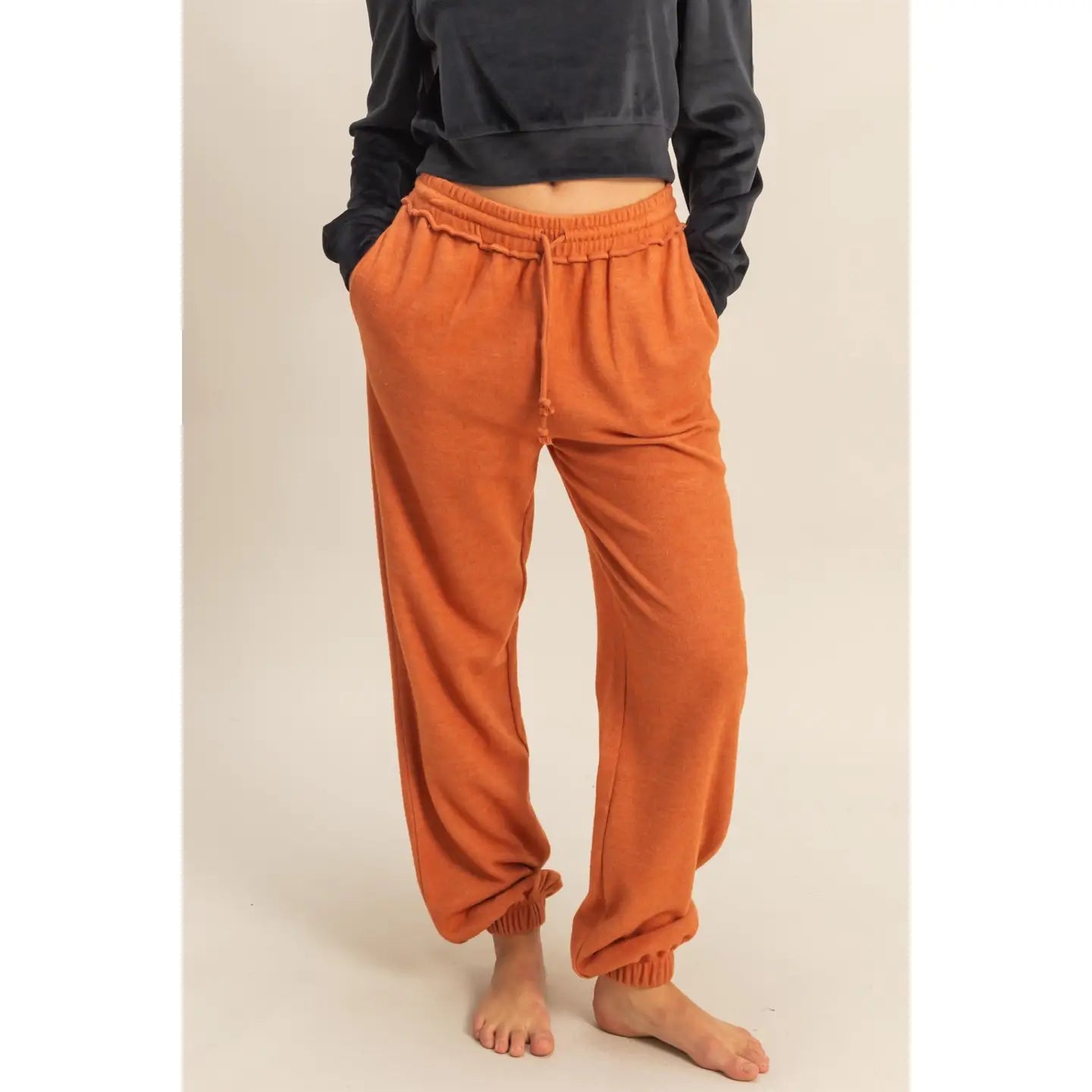 Reverse Seam High-Waisted Joggers