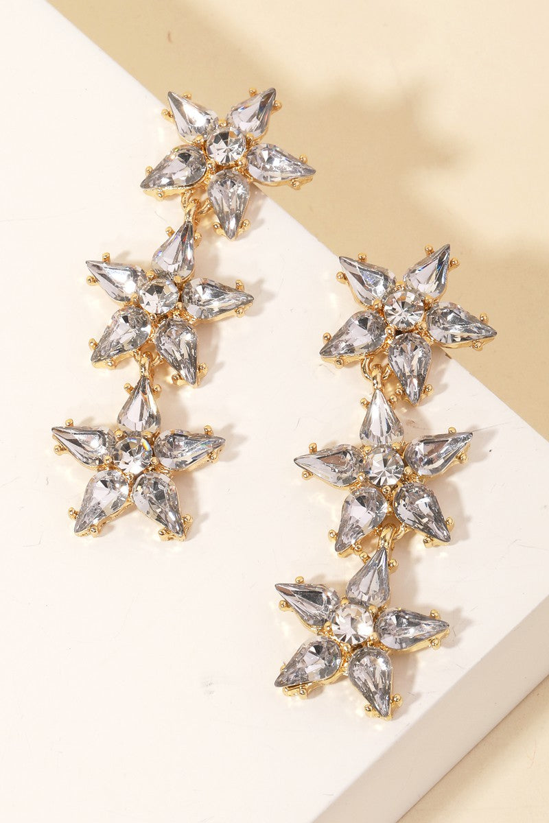 Tiered Floral Drop Earrings