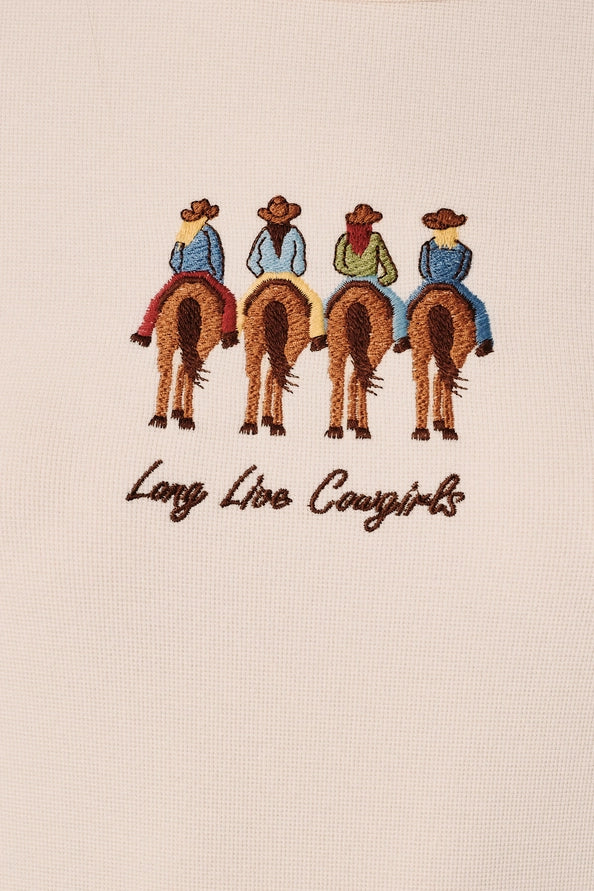 long live cowgirls embroidered top