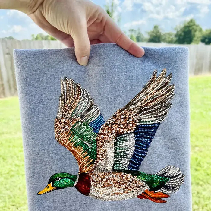 Faux Rhinestone Duck Tee