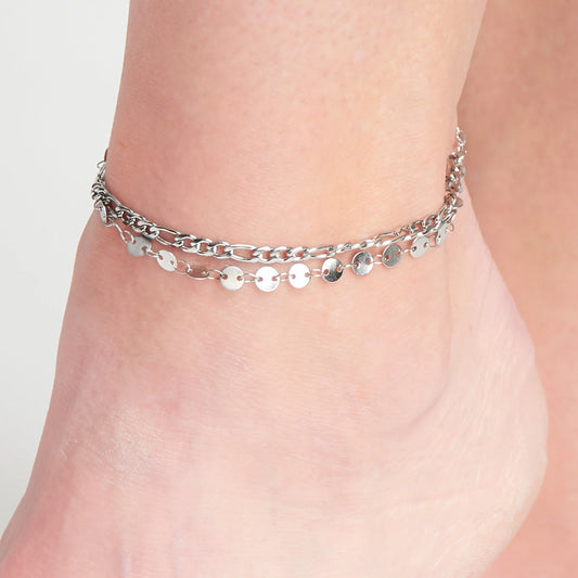 Multi Row Figaro Chain Anklet
