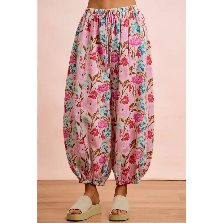 floral printed balloon pants