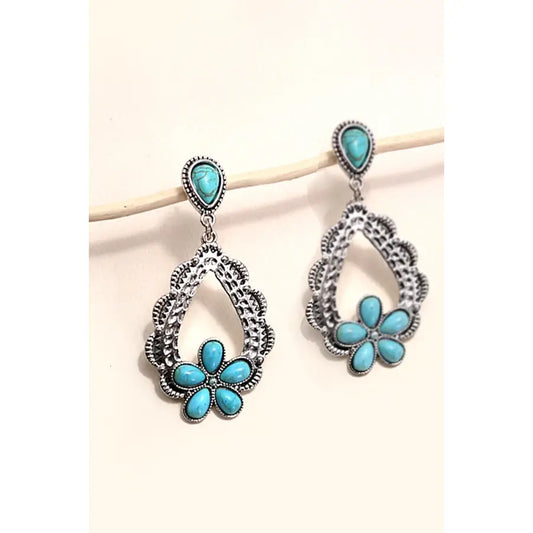 Western Turquoise Drop Earrings