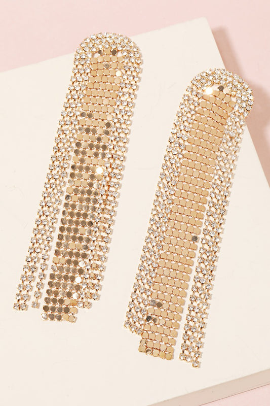 Pave Chain Fringe Earrings