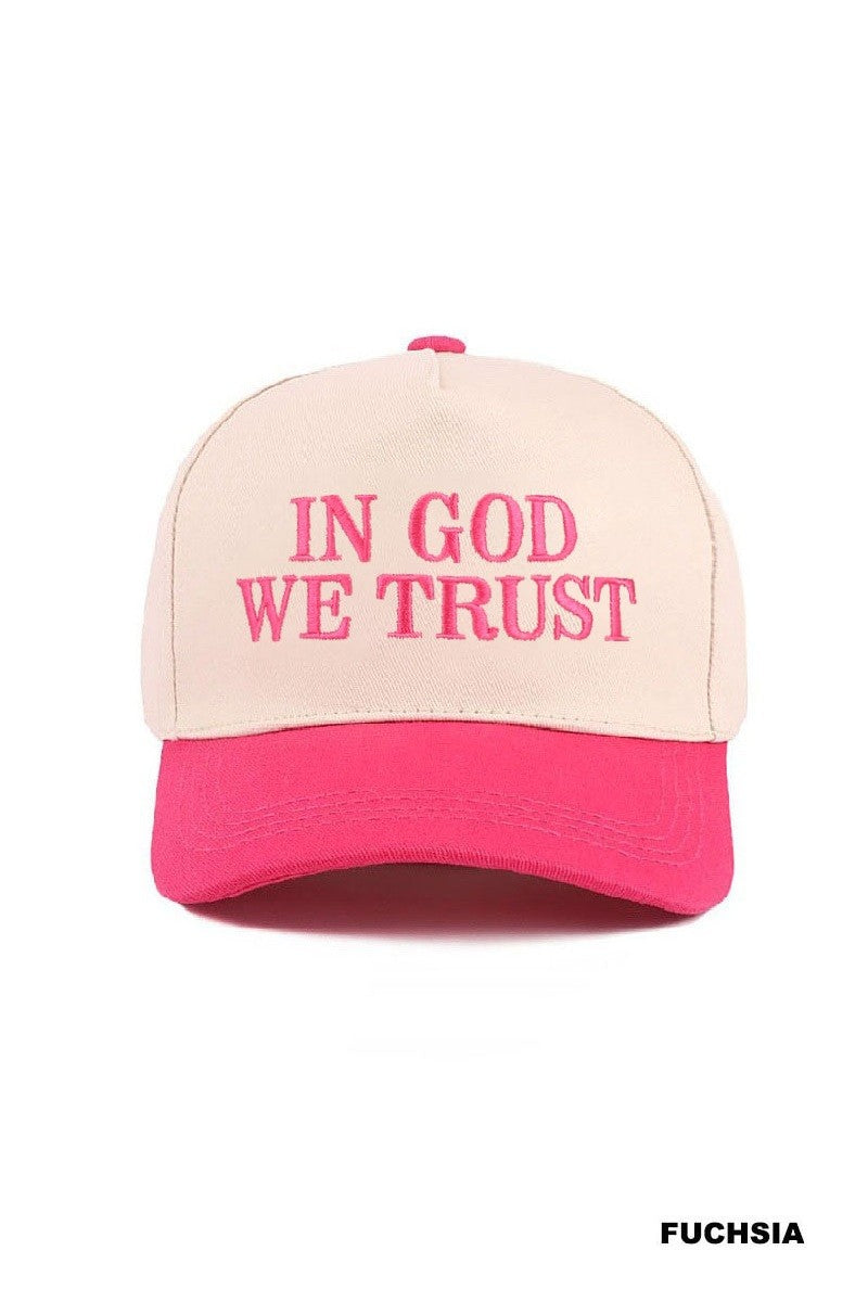 In God We Trust Hat - Fuchsia