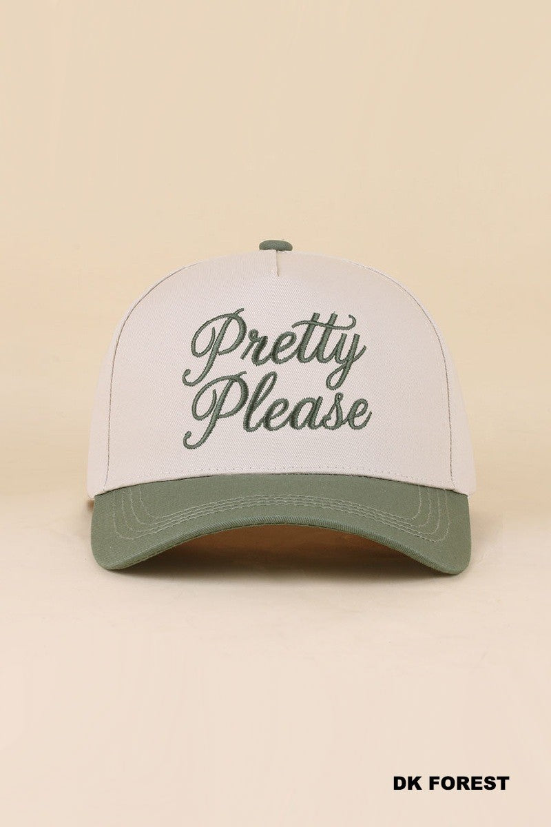pretty please hat - green