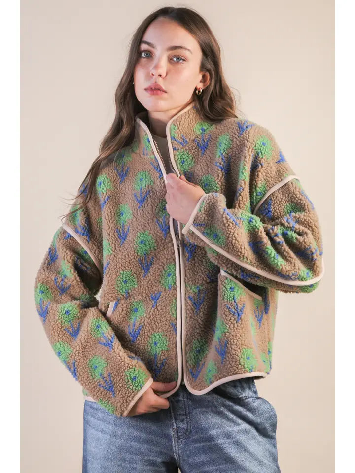 Wildflower Oversized Sherpa Jacket