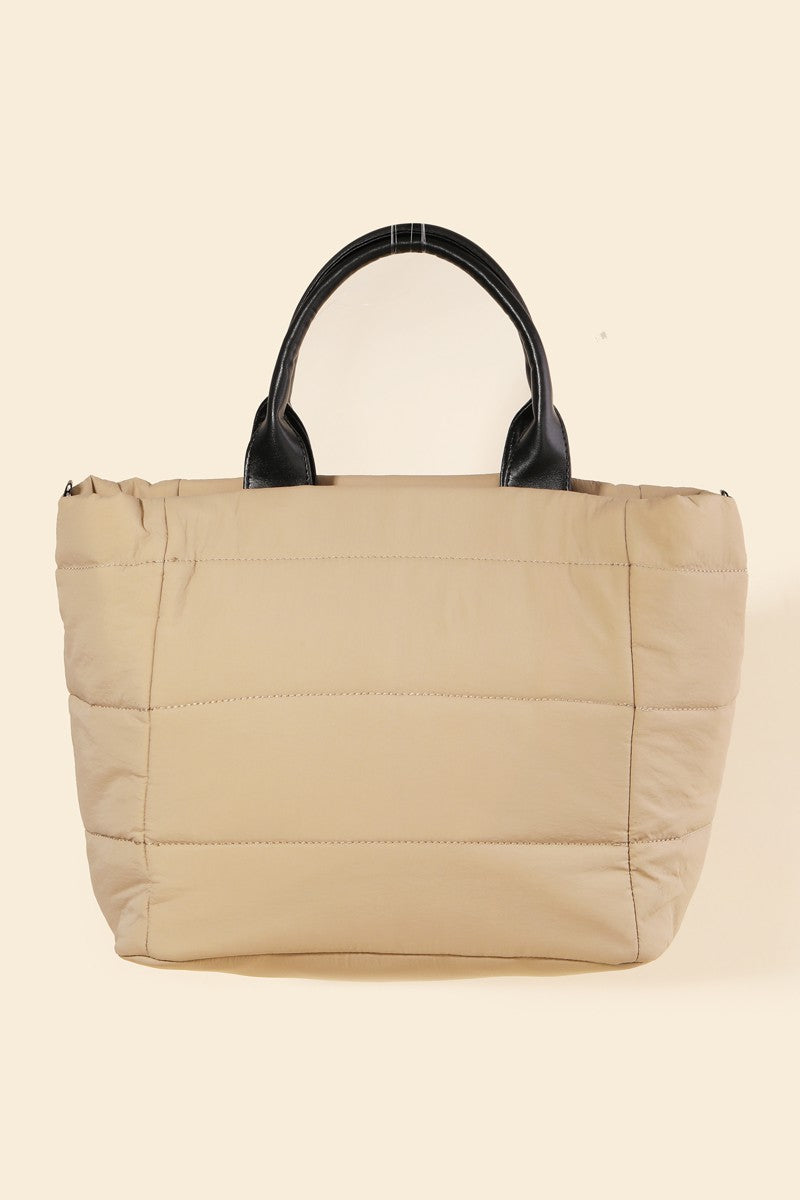 Faux Leather Strap Tote Bag