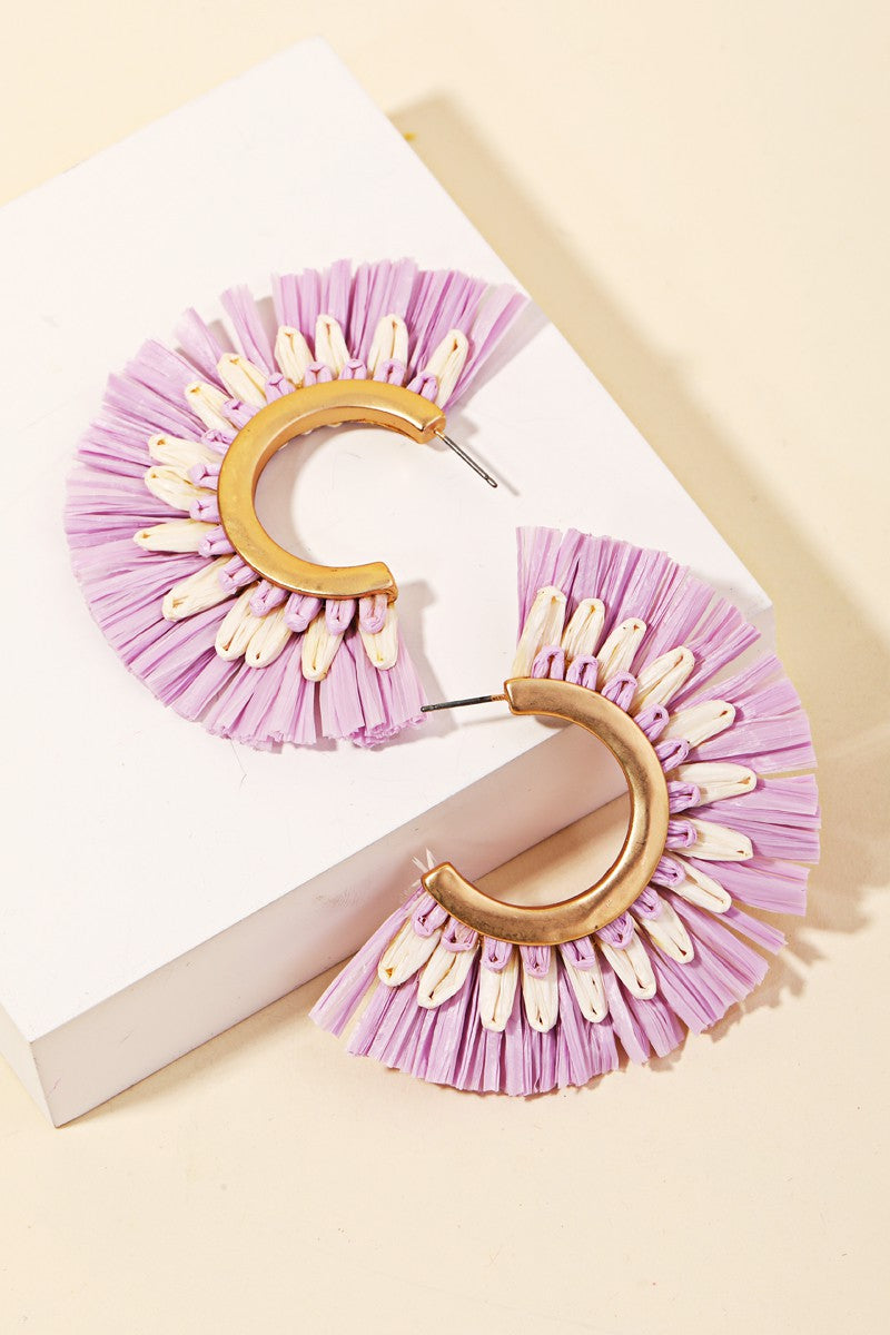 Raffia Fan Hoops