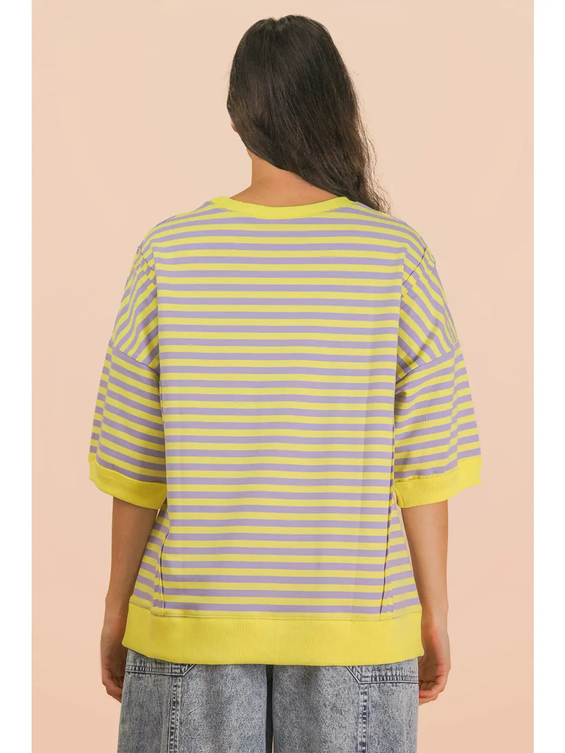 Neon Nights Striped Top - Lavender/Lemon