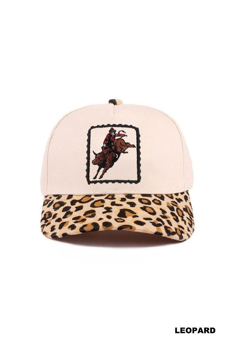 cowboy rodeo hat - leopard