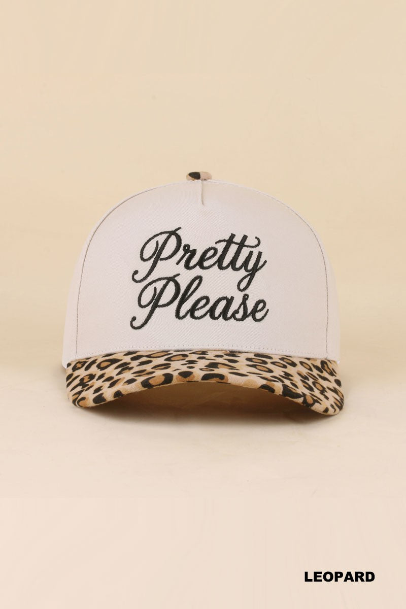 pretty please hat - leopard