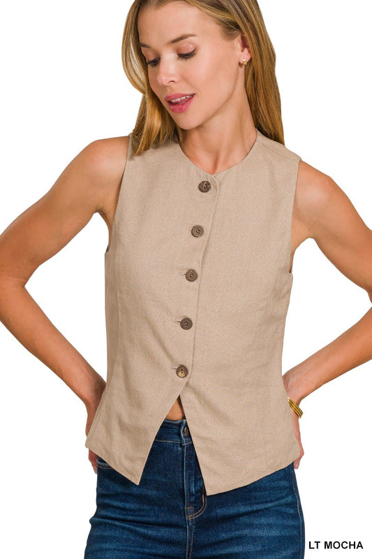 Oak Linen Vest