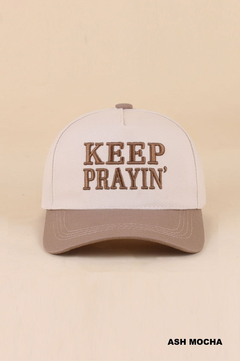 keep prayin' hat - mocha
