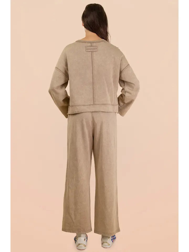 Mandi Mineral Washed Top - Mocha