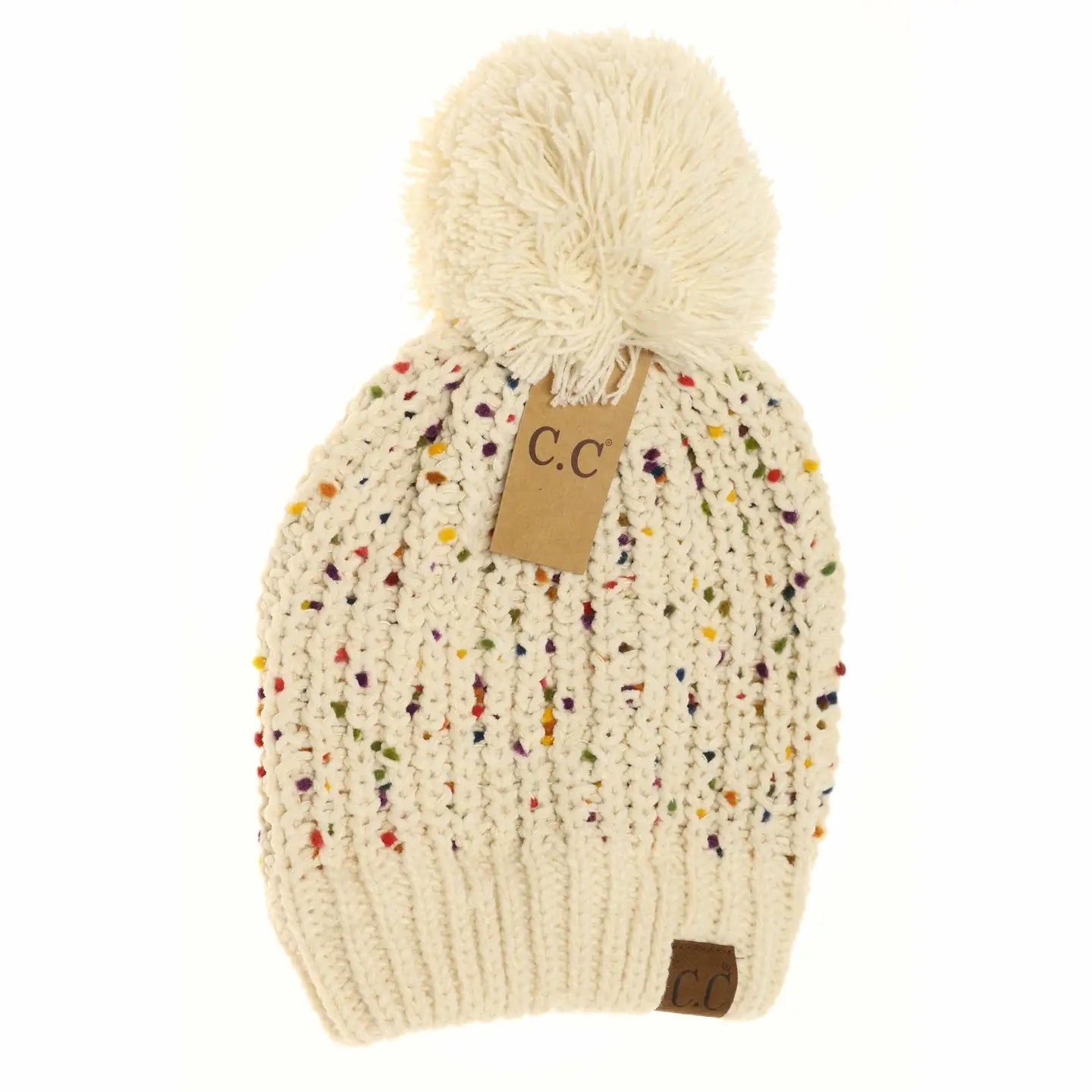 Chenille Confetti Pom Beanie