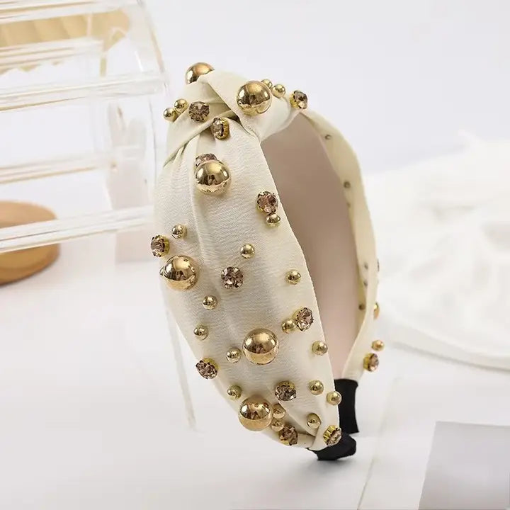 Beaded Headband - Off White