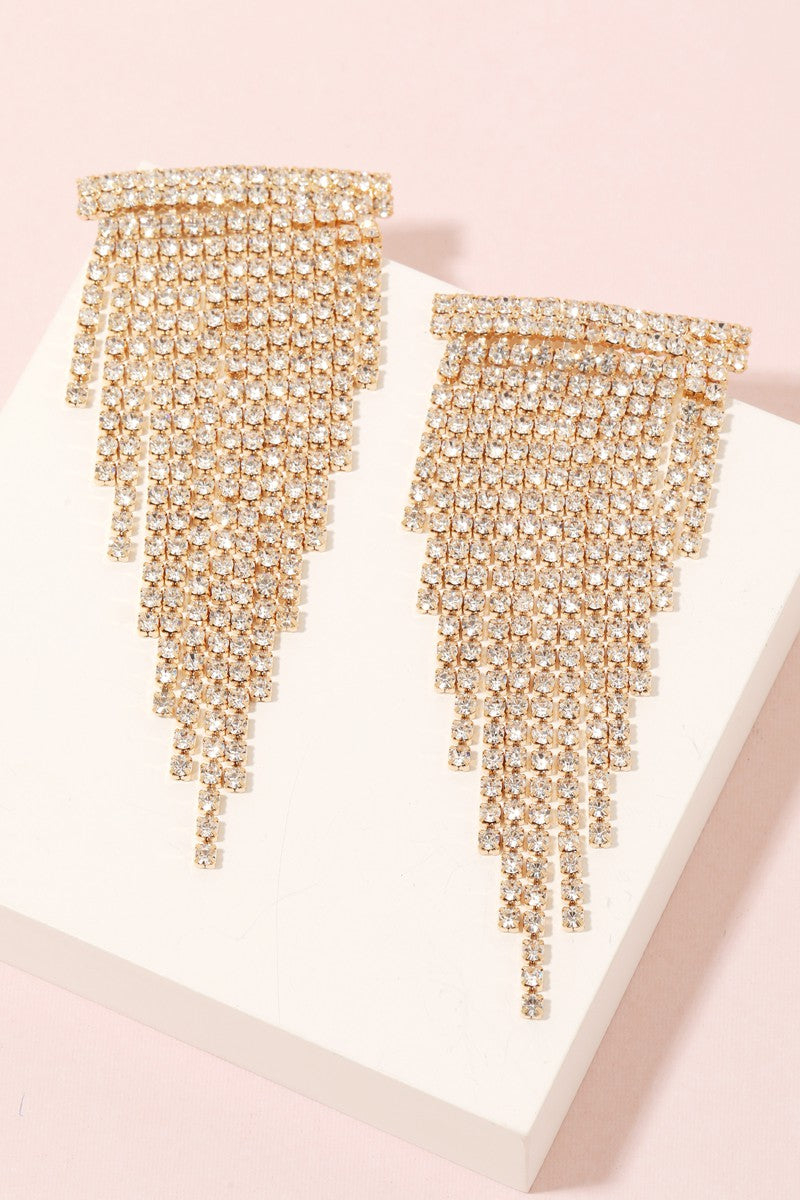 Rhinestone Fringe Earrings