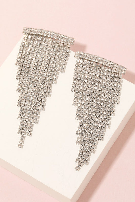 Rhinestone Fringe Earrings