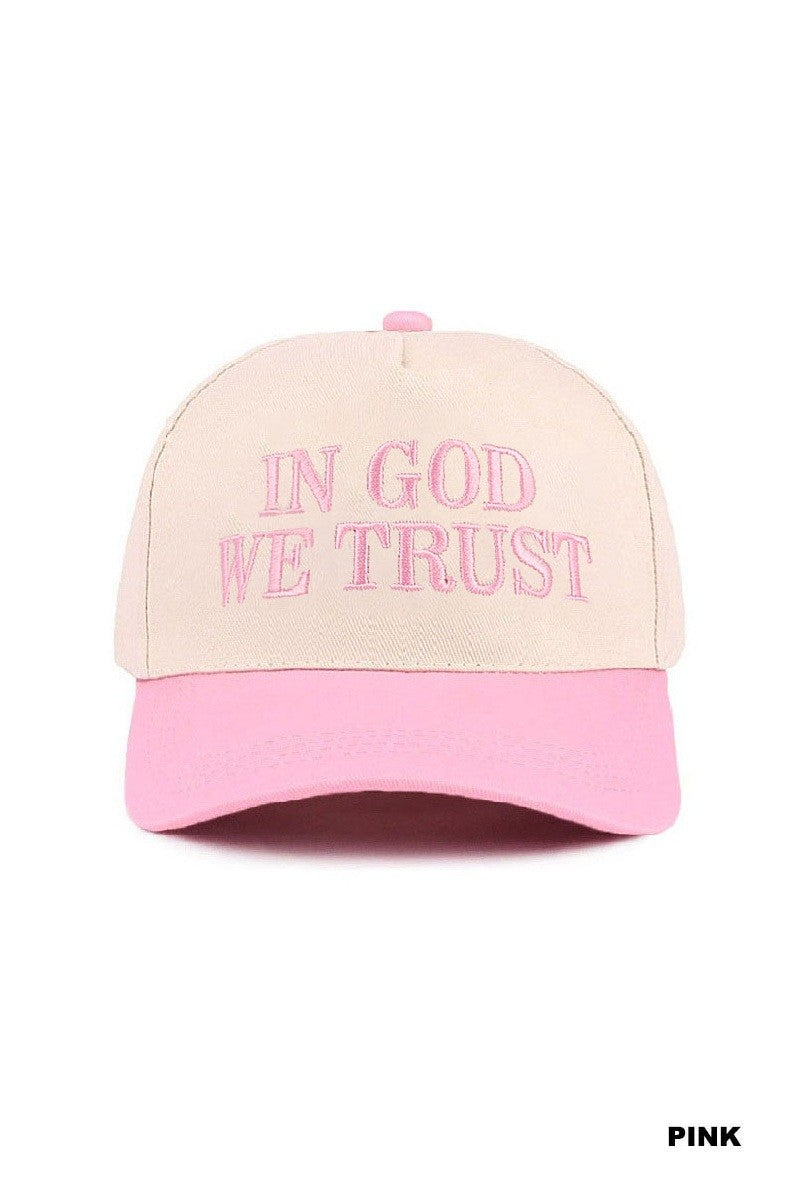 In God We Trust Hat - Pink