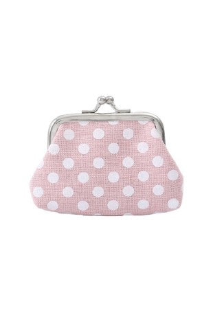 polka dot coin purse - pink