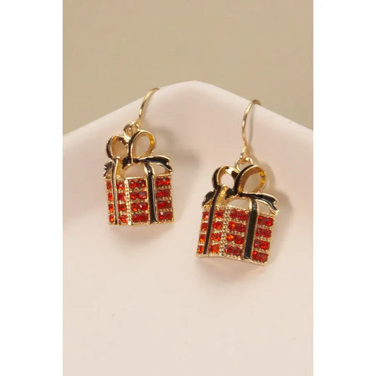 Rhinestone Present Earrings