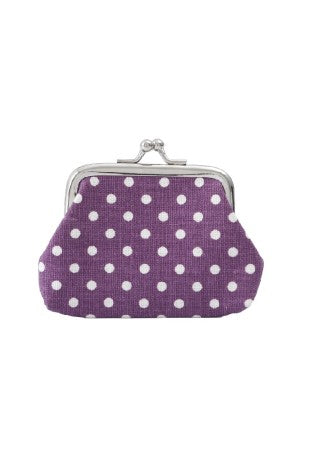 polka dot coin purse - purple