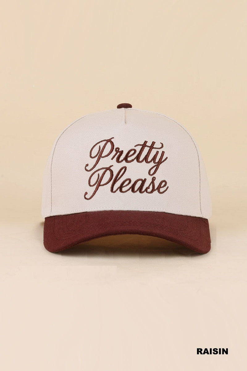 pretty please hat - raisin