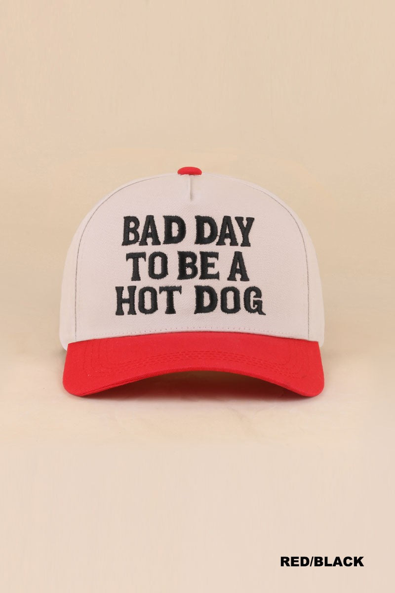 bad day to be a hot dog hat - red/black