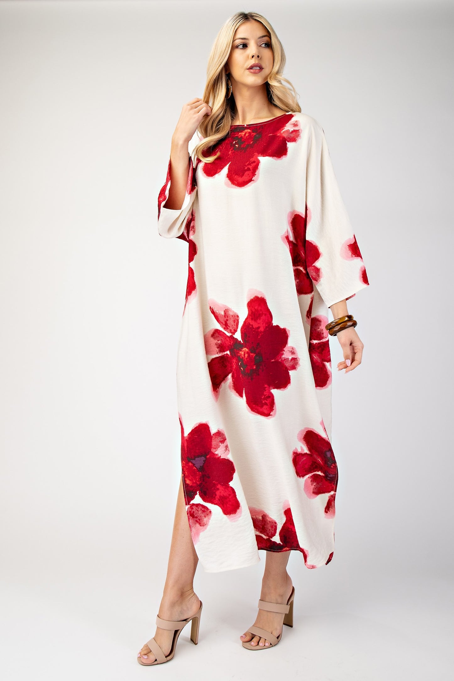 Red Flower Maxi Dress