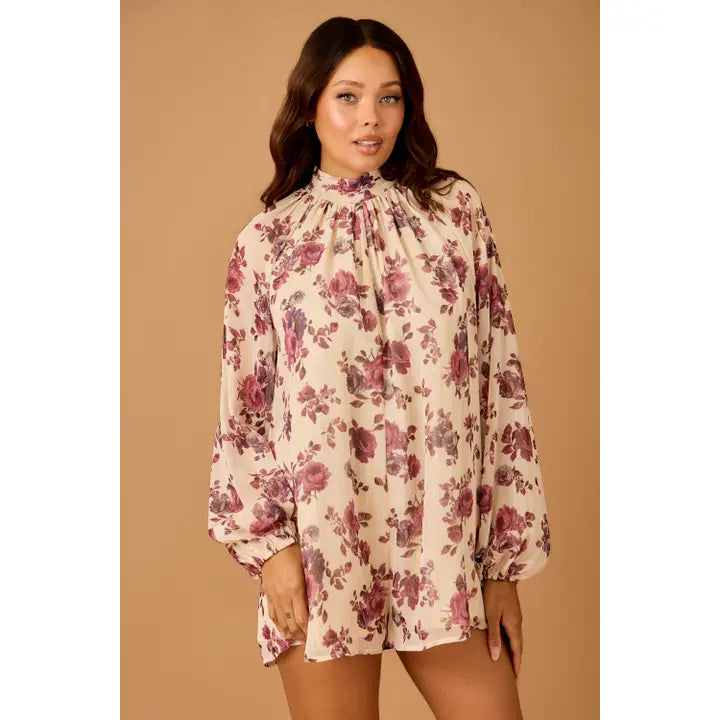 SPRING FLORAL CHIFFON ROMPER