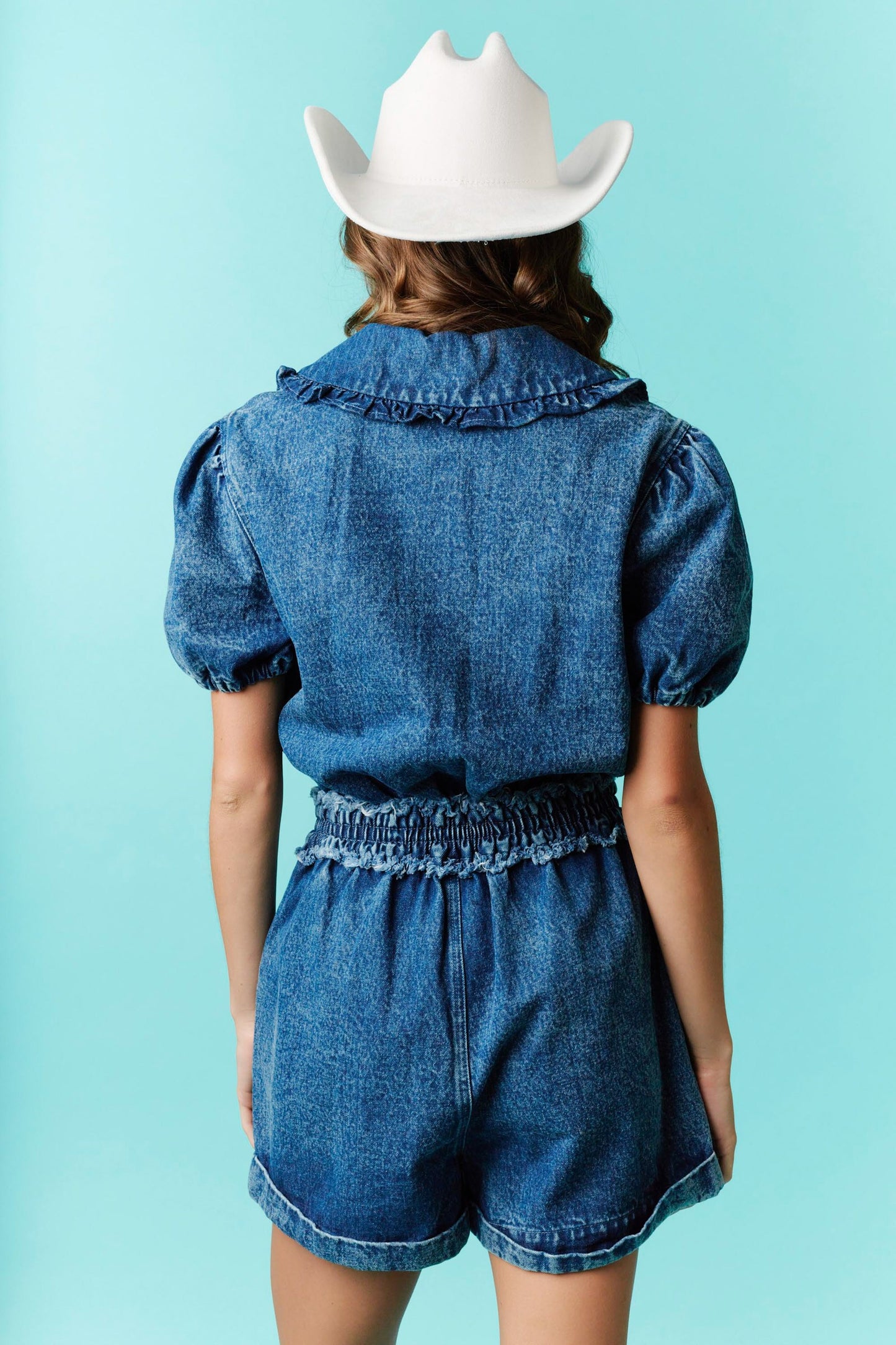 What I Want Denim Romper