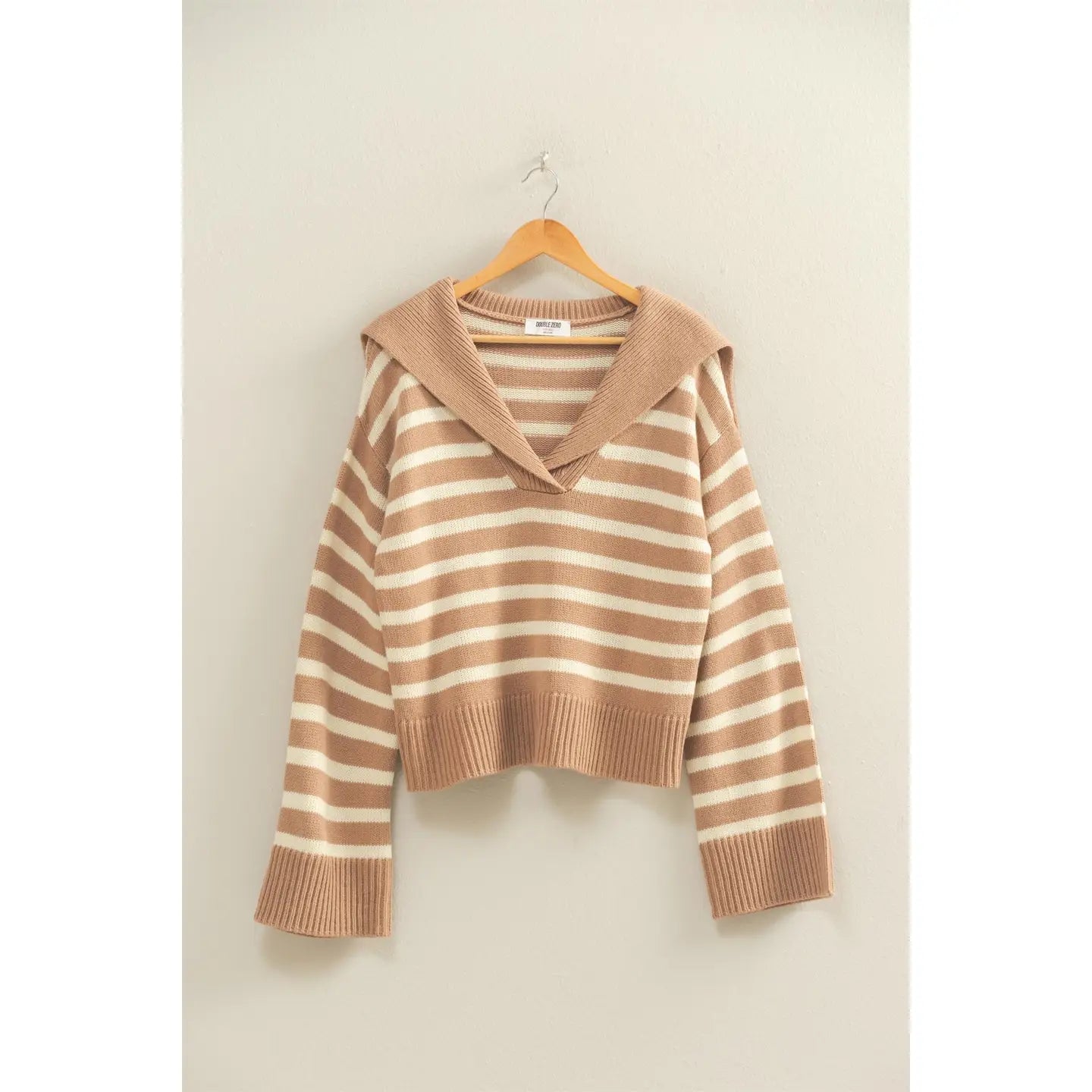 Striped Knit Sailor Collar Sweater