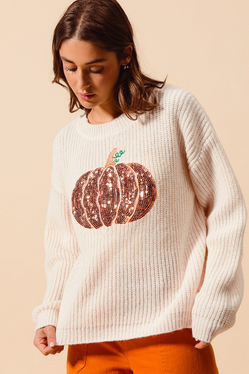 Sequin Pumpkin Top