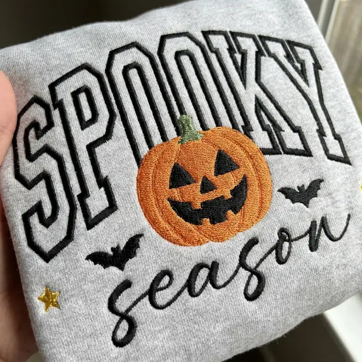 spooky season embroidered sweatshirt - FINAL SALE