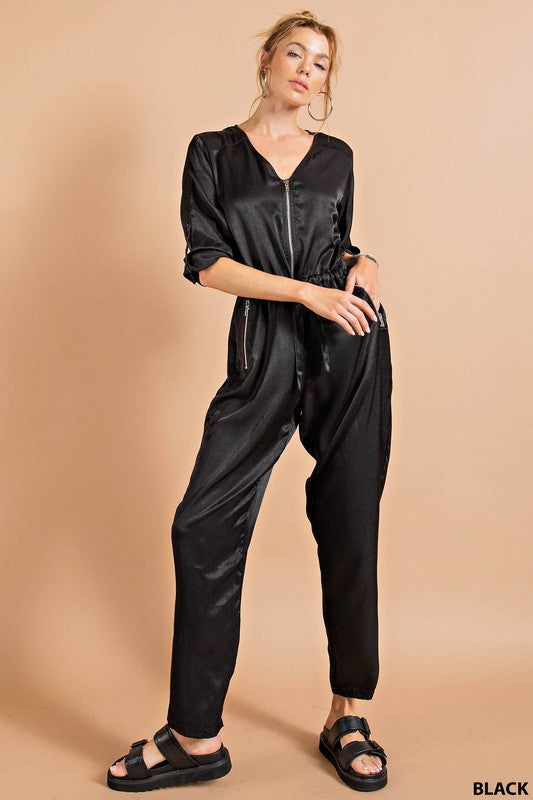 Stacy Satin Jumpsuit