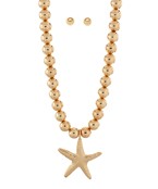 Hammered Starfish Ball Necklace