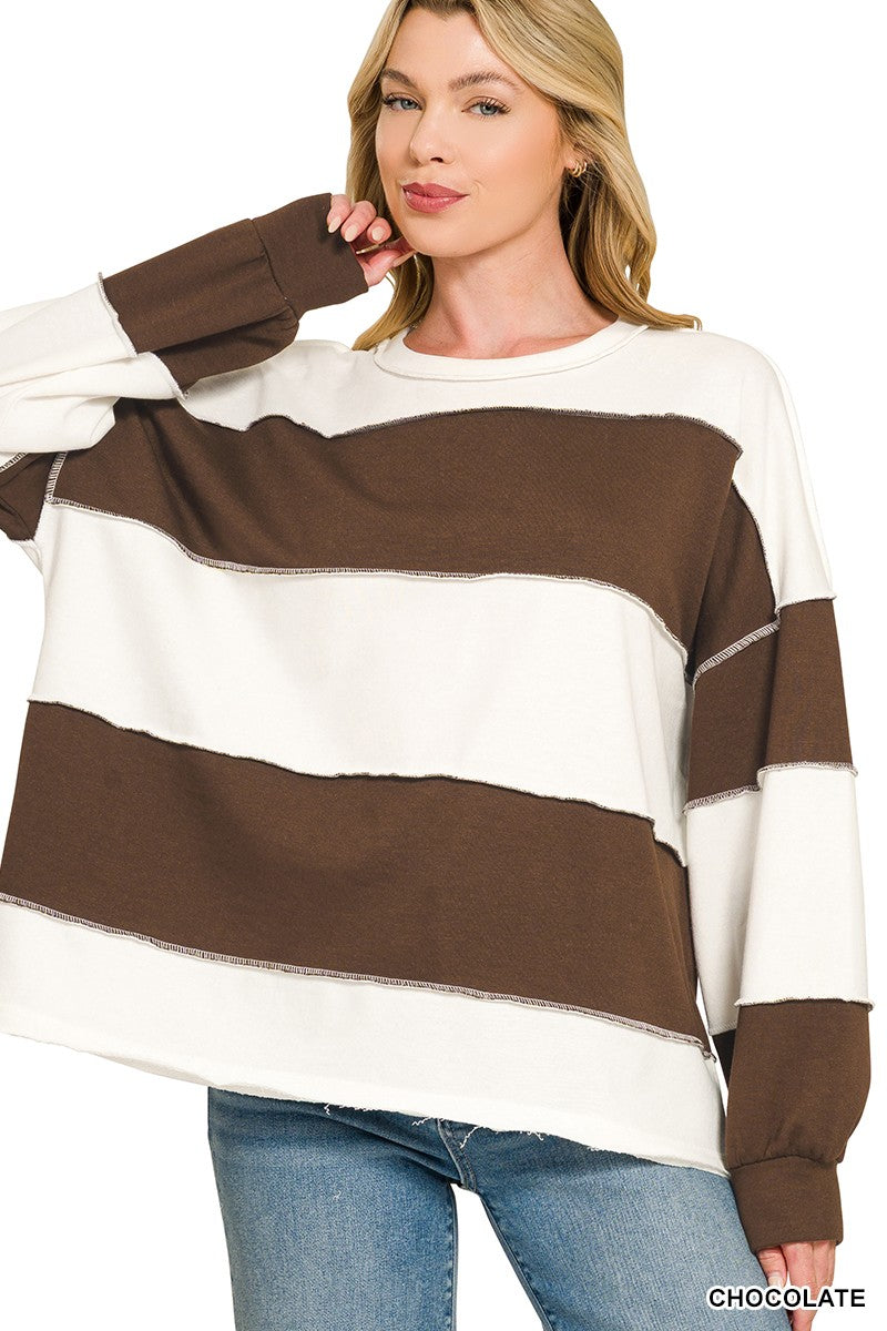 french terry colorblock top