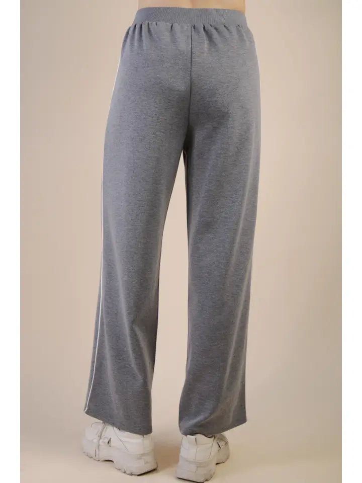 Just Hanging Around Wide Leg Pants - Gray