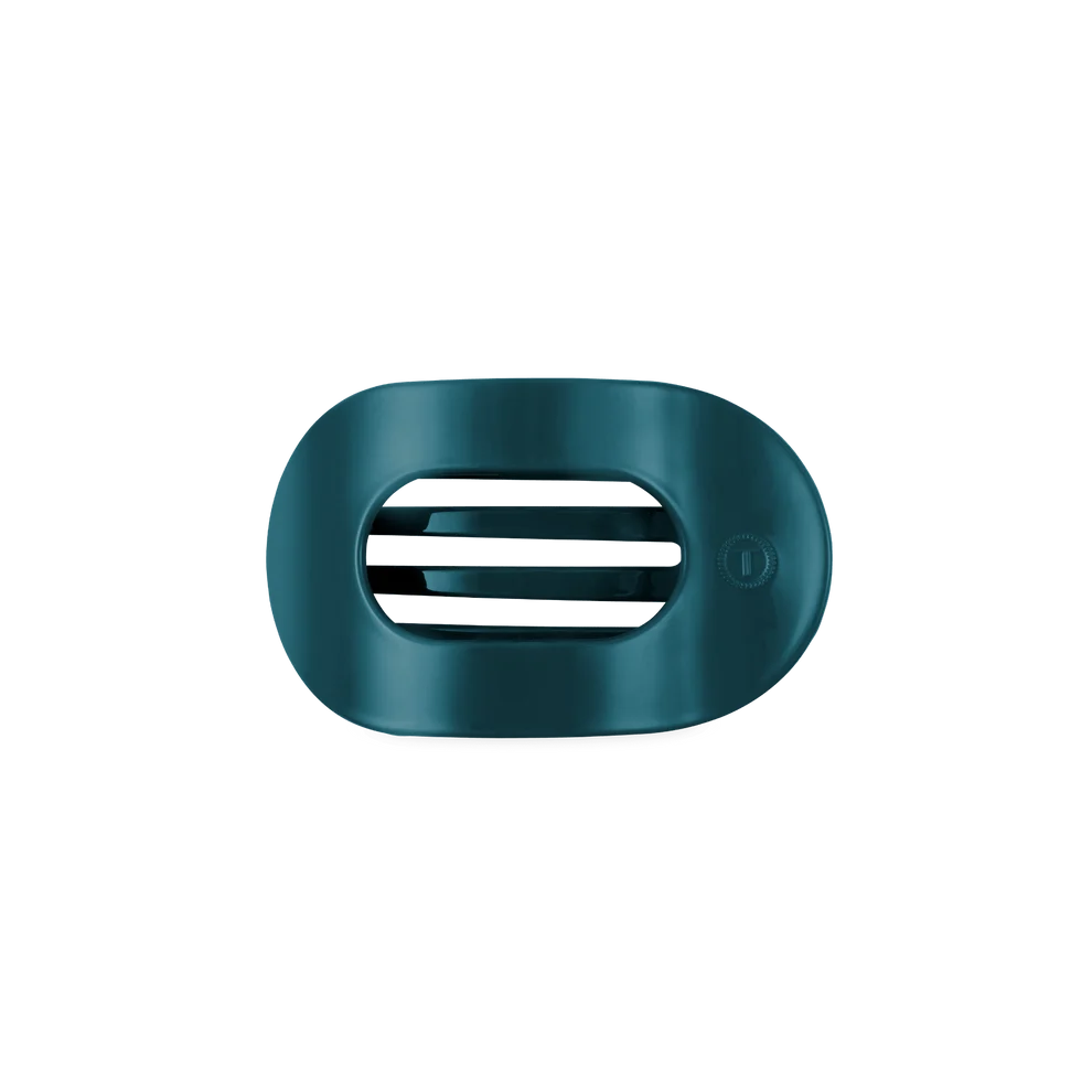 Teal With It Small Flat Round Hair Clip